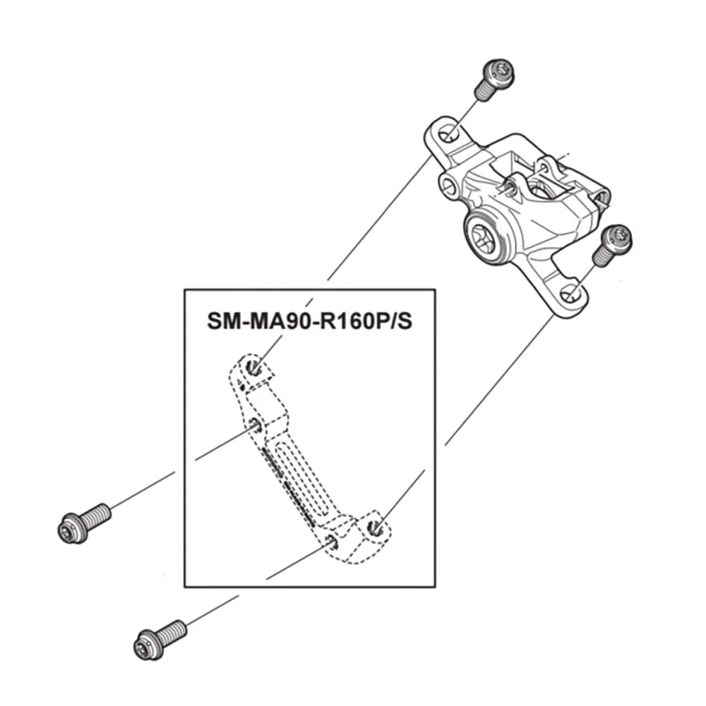 Adapter zacisku przedniego PM/IS SHIMANO SM-MA90-F160P/S tarcza 160 mm (+0 mm)
