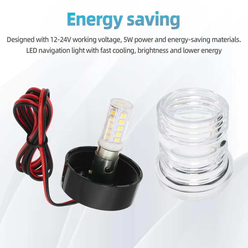 Lampa kotwiczna LED 12V - lampa nawigacyjna 360° do łodzi i jachtów