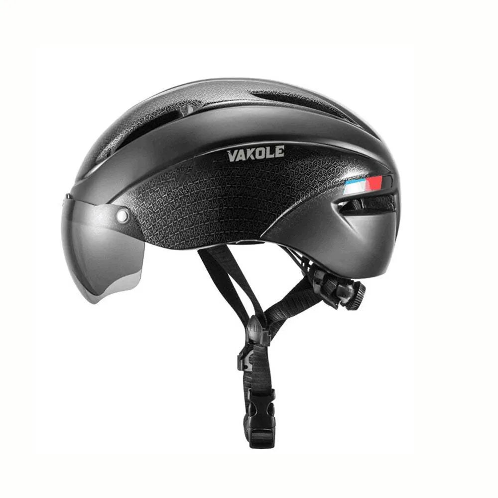 Kask rowerowy Vakole zintegrowany z magnetycznymi goglami