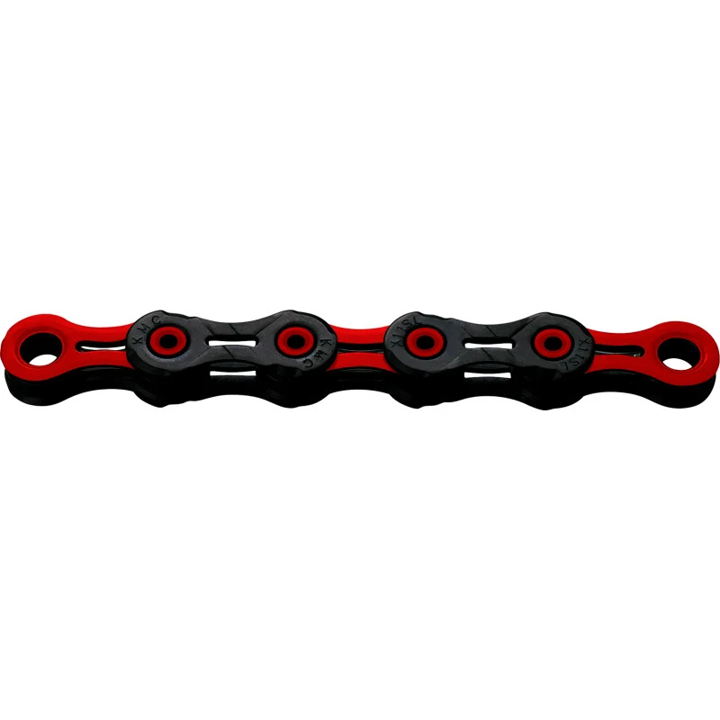 Łńcuch 11V KMC DLC11 woskowany czarny/czerwony