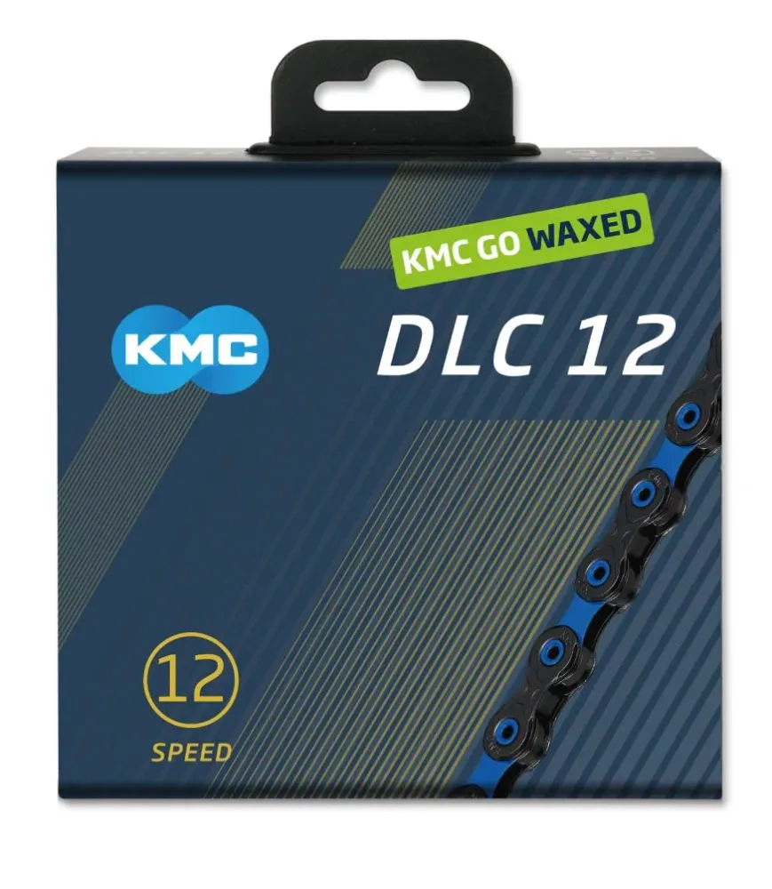 Łńcuch 12V KMC DLC12 czarny/woskowany/niebieski