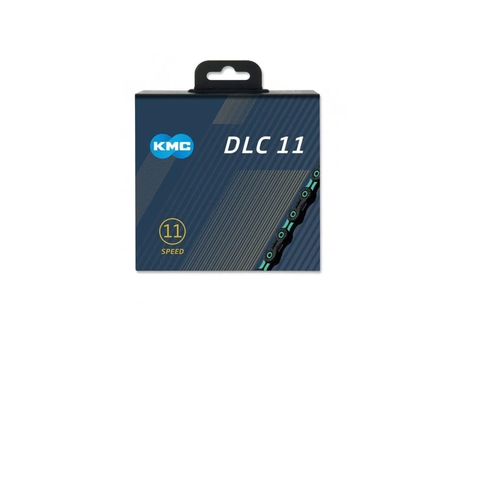 Łńcuch 11V KMC DLC11 czarny/turkusowy