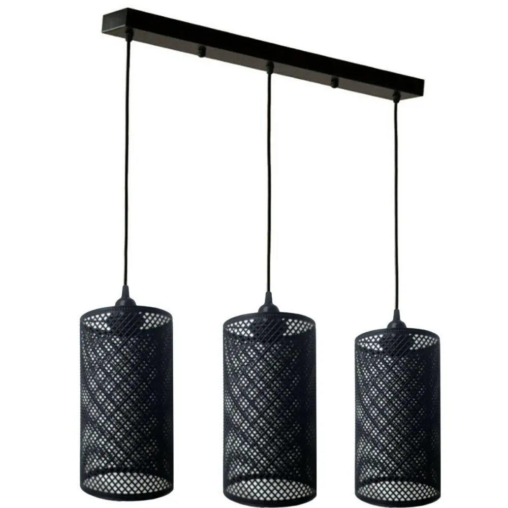 3 Light Barrel shape Large Fitting Net Wire Cage Shade Ceiling Industrial Geometric~2370 LEDSone UK Ltd