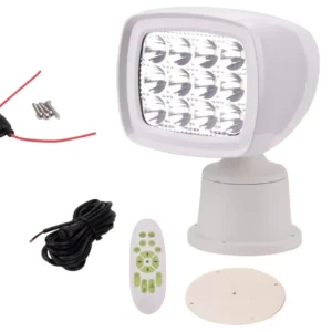 Bezprzewodowy reflektor LED z pilotem zdalnego sterowania, 10-30 V, 60 W, 1600 lm, IP65, do łodzi, z pilotem RF