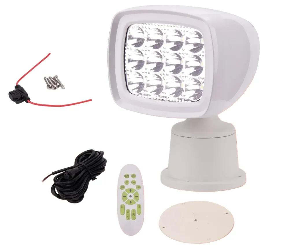Bezprzewodowy reflektor LED z pilotem zdalnego sterowania, 10-30 V, 60 W, 1600 lm, IP65, do łodzi, z pilotem RF