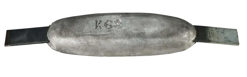 Anoda magnezowa typu 8 Al - 220*73*26, (340 mm), około 0,5 kg. AZ63-1.5VDC