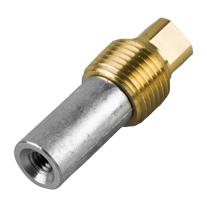 Cynk anoda volvo penta, typ ołówkowy anoda Ø15 L.40 z mosiężną wtyczką th.1/2 '' BSPT, VP 838929