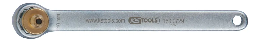 KS TOOLS Bremsen-Entlüftungsschlüssel, extra kurz, 10 mm, gold ( 160.0729 ) BRILLIANT TOOLS