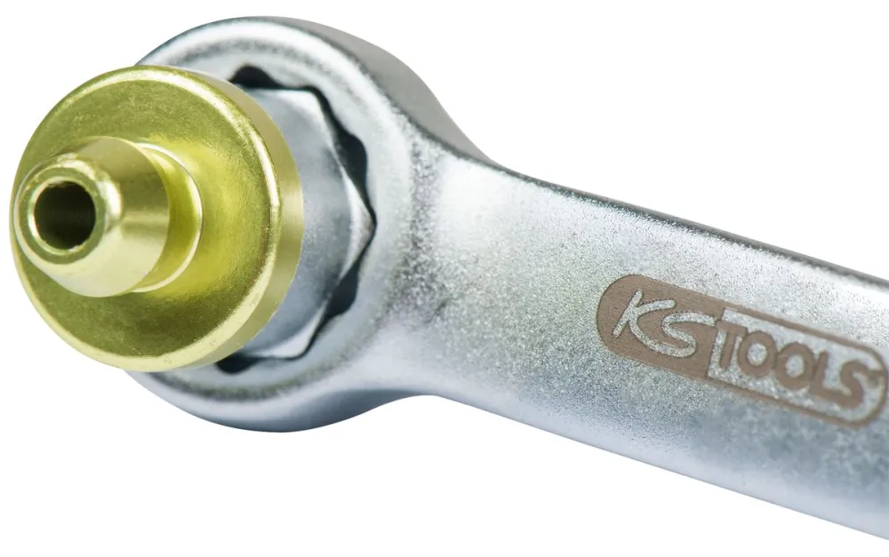 KS TOOLS Bremsen-Entlüftungsschlüssel, extra kurz, 7 mm, grün ( 160.0726 ) BRILLIANT TOOLS