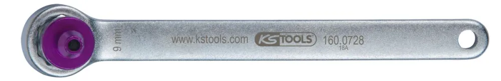 KS TOOLS Bremsen-Entlüftungsschlüssel, extra kurz, 9 mm, lila ( 160.0728 ) BRILLIANT TOOLS