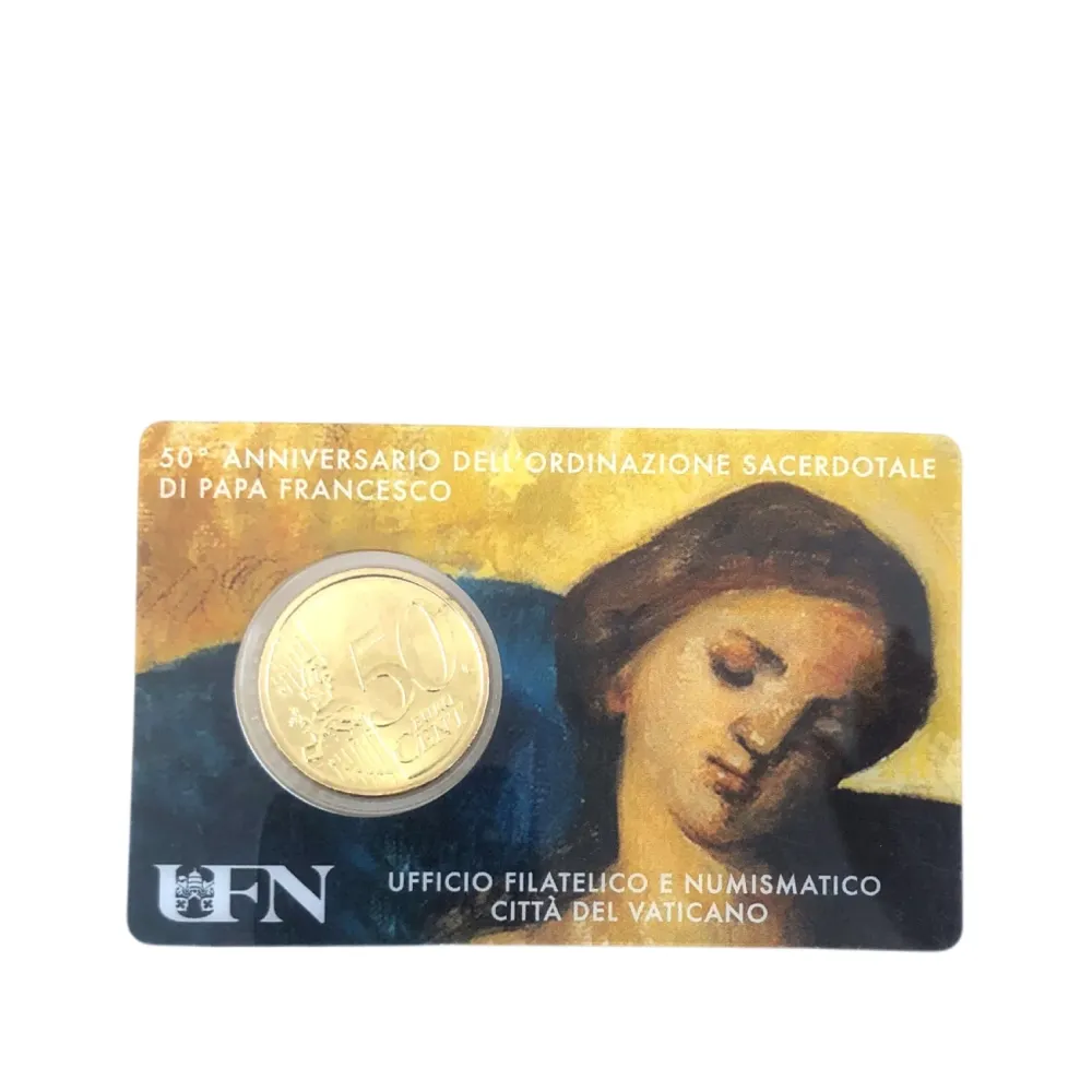 50 centów euro Watykanu ze znaczkiem i kartą monetarną nr 30 rok 2019 Galleria Mariana