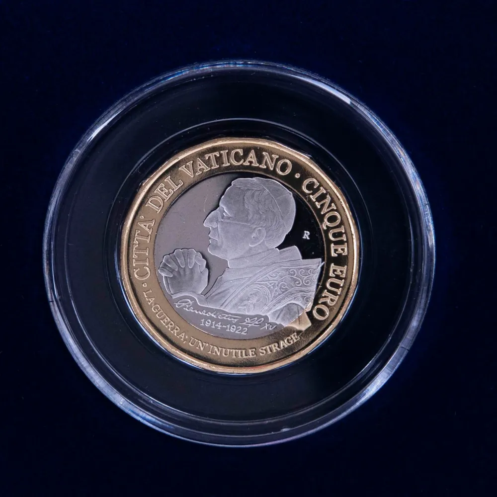 Moneta 5 euro Watykan - stulecie urodzin papież Benedykta XV Galleria Mariana