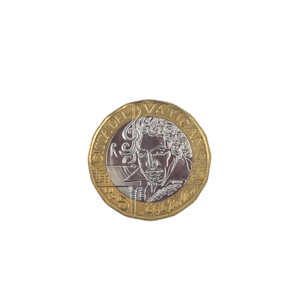Watykańska bimetaliczna moneta okolicznościowa o nominale 5 euro "Narodziny Beethovena Galleria Mariana