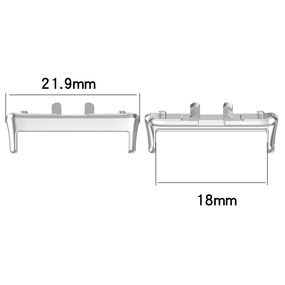 1 Para Samsung Galaxy Fit3 (SM-R390) 18 mm Metalowy adapter złącza paska na nadgarstek - Silver
