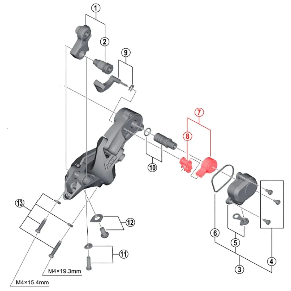 Przełącznik pozycji przerzutki tylnej SHIMANO XTR M9000/XT M8000/SLX M7000 11 prędkości