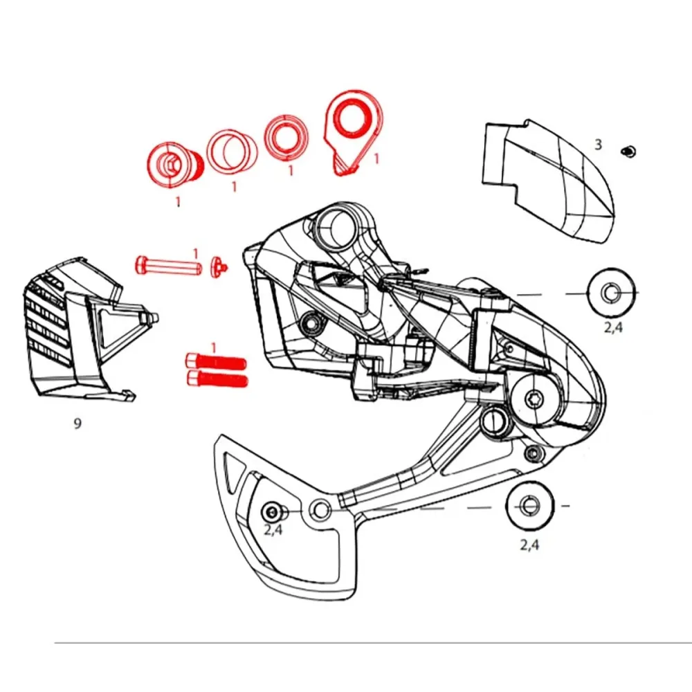 Śruba mocująca i oporowa przerzutki tylnej SRAM GX Eagle AXS #11.7518.098.006