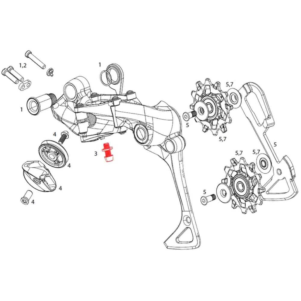 SRAM XX1 1x11V Śruba linki przerzutki tylnej #11.7518.015.000