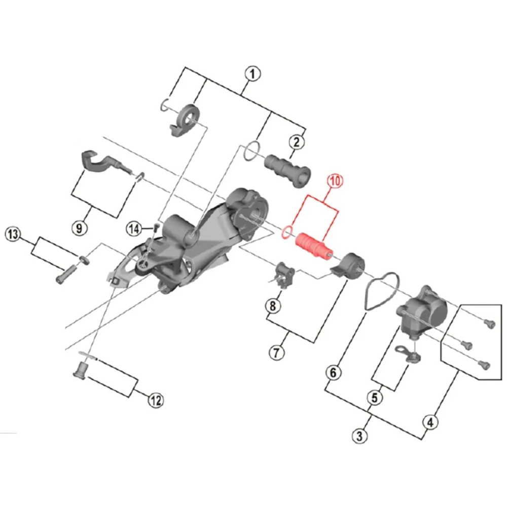 Trzpień i uszczelka przerzutki tylnej 11/12V SHIMANO XTR M9120/M9000/XT M8000/SLX M7000