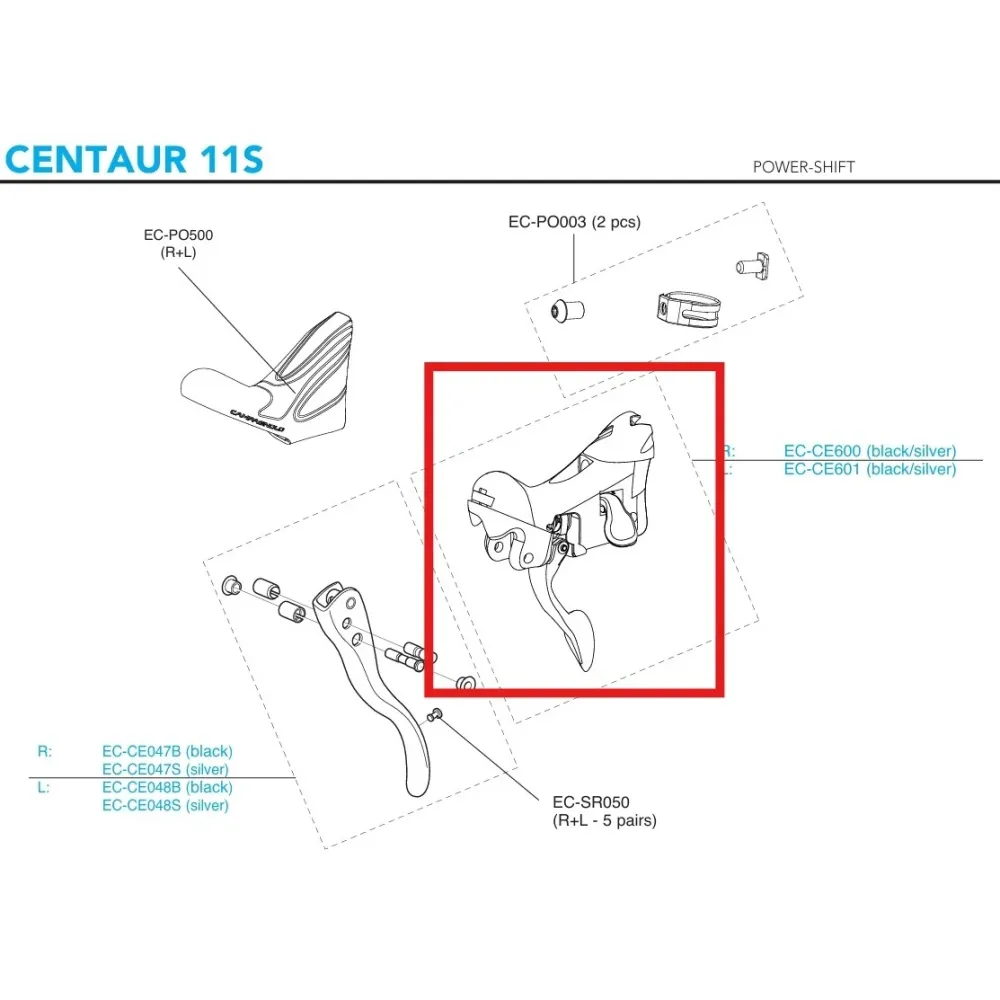 CAMPAGNOLO CENTAUR 11V Prawy korpus przerzutki 2018 Hamulce szczękowe