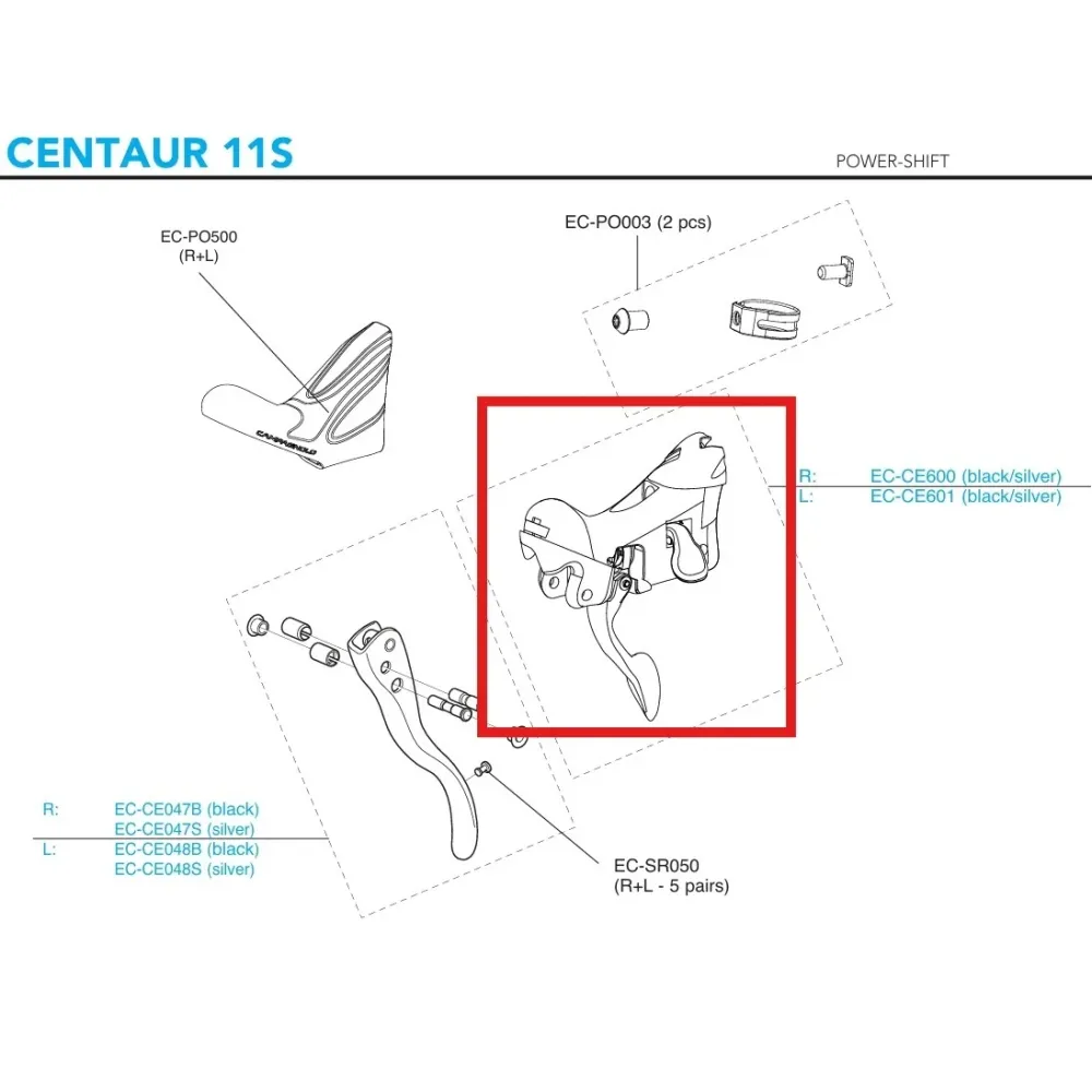 Lewy korpus przerzutki CAMPAGNOLO CENTAUR 11V 2018 Hamulce szczękowe