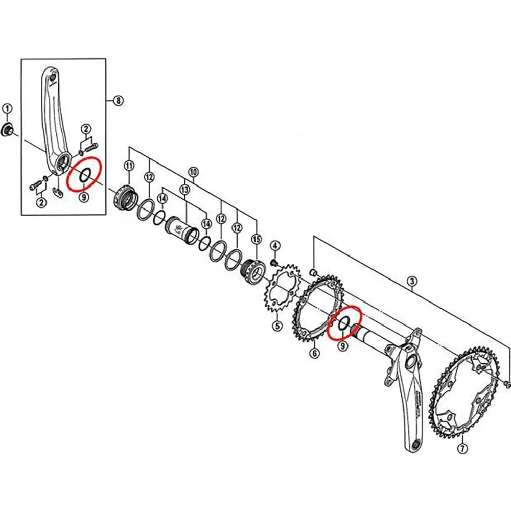 Przegub korby do mechanizmu korbowego SHIMANO
