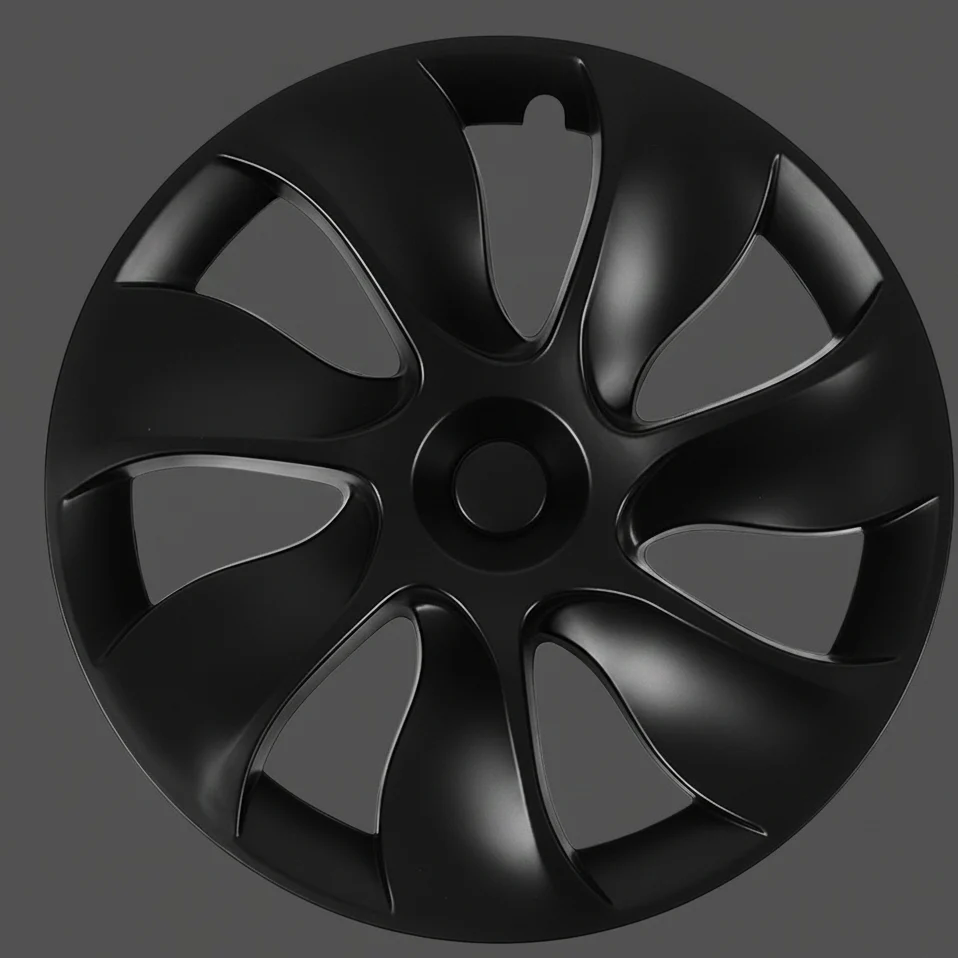 ABS Matte Black Car Caps, symetryczny projekt TESLA dla 19-calowych kół Y Model Y, dla modelu Y Upgrade | Nowoczesne koł s...