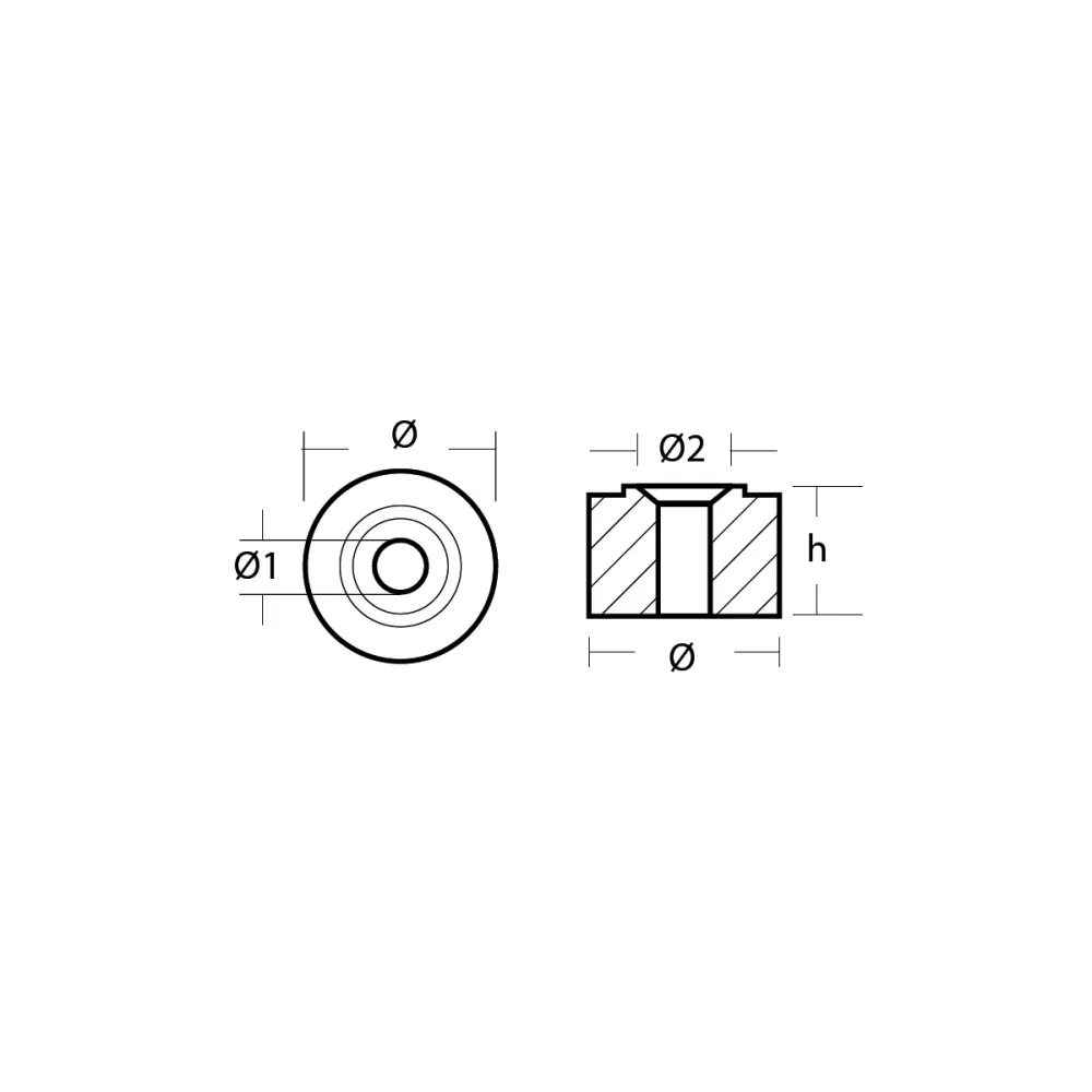 Anoda Yamaha/Mariner dla 40-90 kredytów Ø24 H15, 688-45251-01
