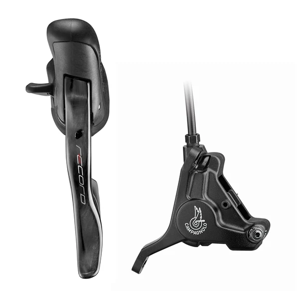 CAMPAGNOLO RECORD Płaskie mocowanie lewej dźwigni 160 mm i przedniego zacisku bez tarczy