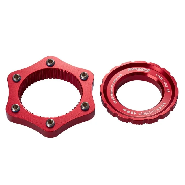 Centerlock > 6-otworowy adapter REVERSE COMPONENTS Czerwony