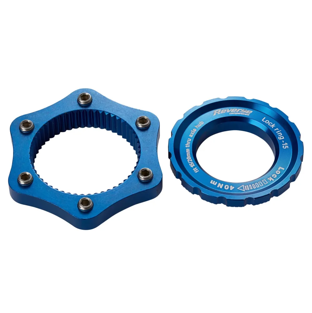 Centerlock > 6-otworowy adapter REVERSE COMPONENTS Niebieski