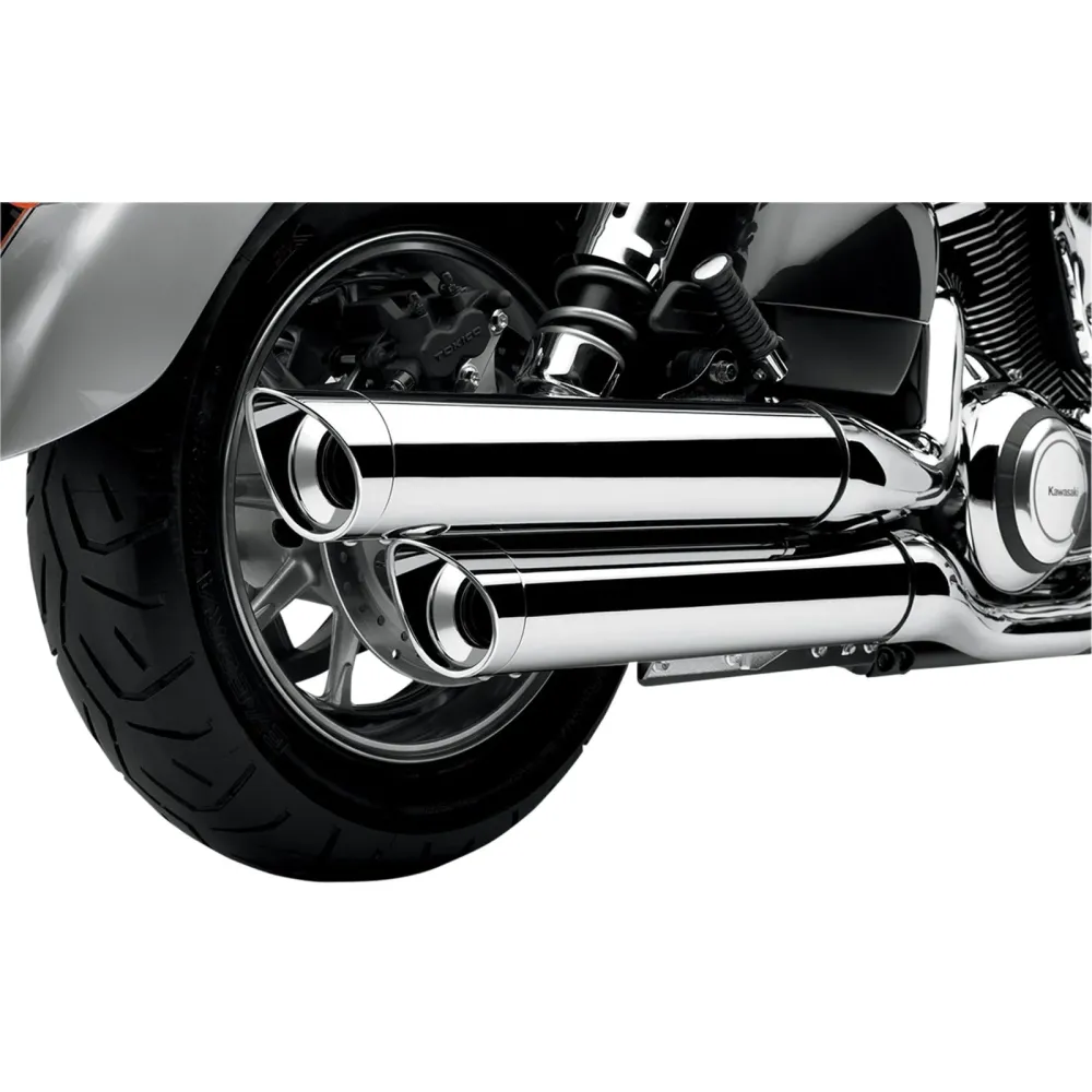 Cobra 4" chromowane tłumiki Slip-On z zapiekanymi końcówkami do Kawasaki