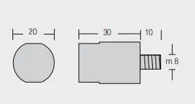 CYNC ANODE YANMAR, MOTOR, 30*20 Wątek: 8*1,25, 0,066 kg, Y27210200300