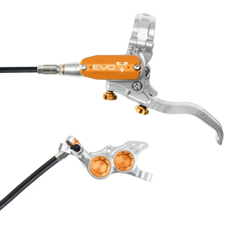 Hamulec przedni HOPE TECH 4 EVO TR4 srebrny/pomarańczowy
