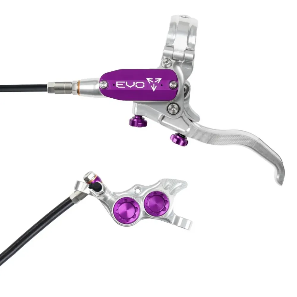 Hamulec przedni HOPE TECH 4 EVO TR4 srebrny/fioletowy