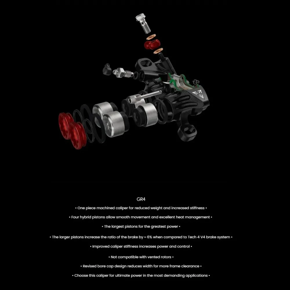 Hamulec tylny HOPE TECH 4 EVO GR4 srebrny/dymny