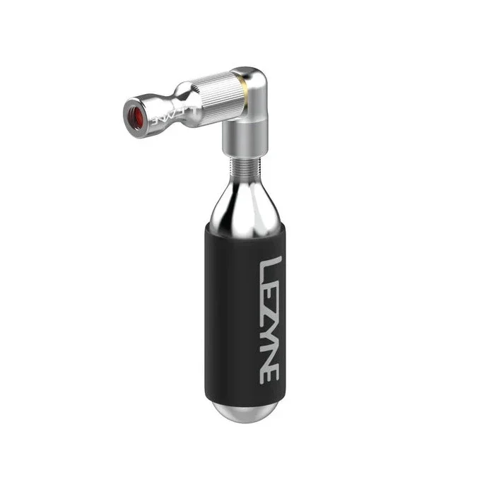 Iglica CO2 LEZYNE TRIGGER DRIVE + gwintowany nabój CO2 16g (x1) srebrny