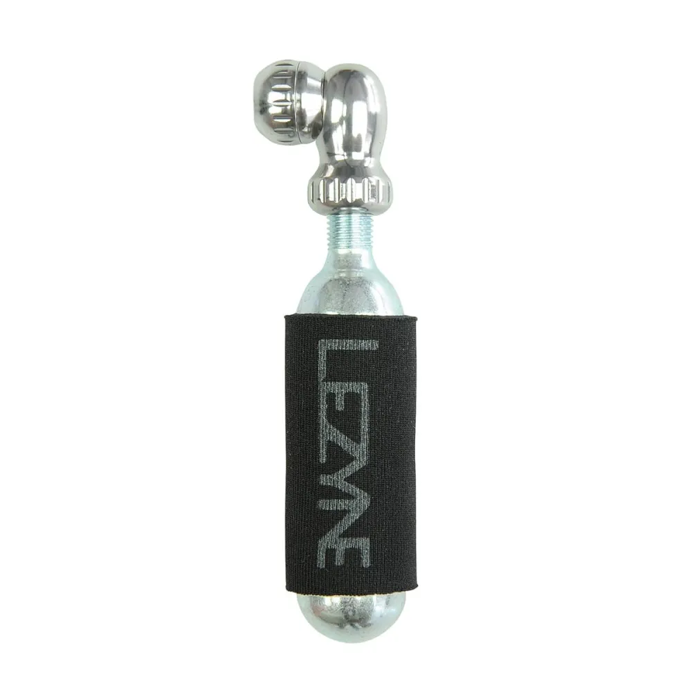 Iglica CO2 LEZYNE TWIN SPEED DRIVE + gwintowany nabój CO2 16g (x1) srebrny