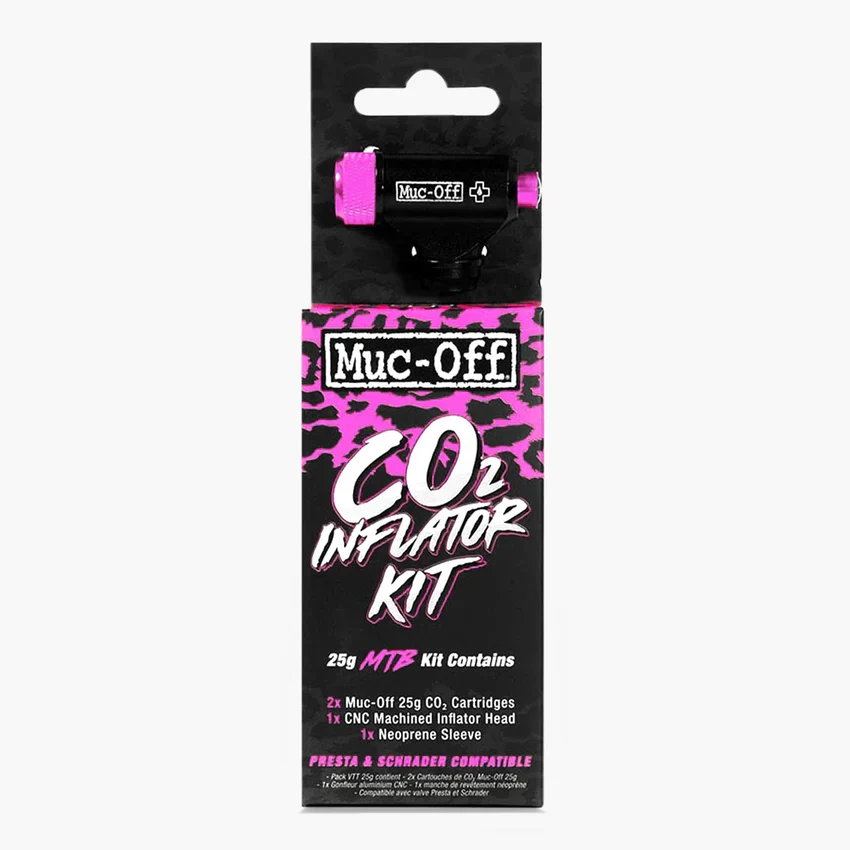 Iglica CO2 MUC-OFF MTB + gwintowane naboje CO2 25 g (x2)