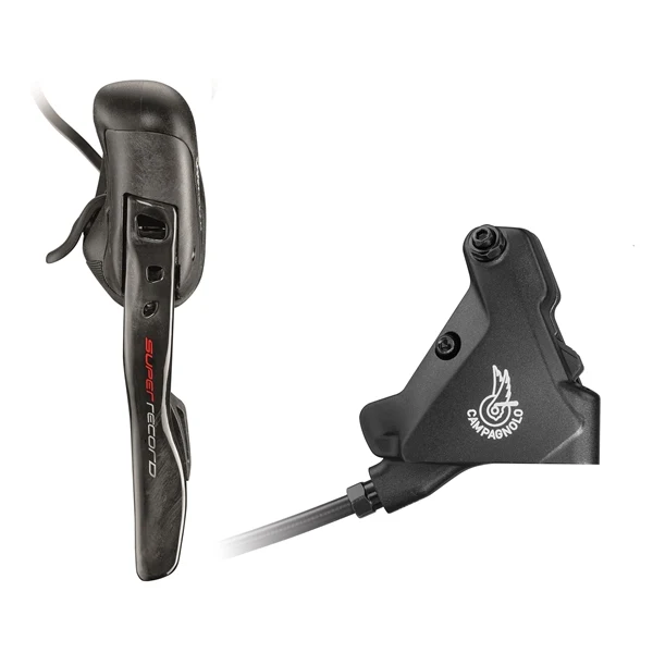 Lewa dźwignia i przedni zacisk 140 mm CAMPAGNOLO SUPER RECORD EPS Flat Mount No Disc