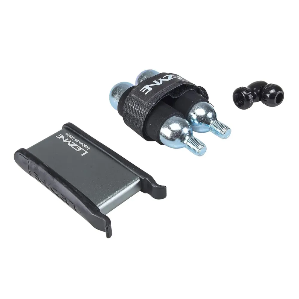 LEZYNE TWIN KIT Nasadka udarowa CO2 + gwintowany nabój CO2 16 g (x2)