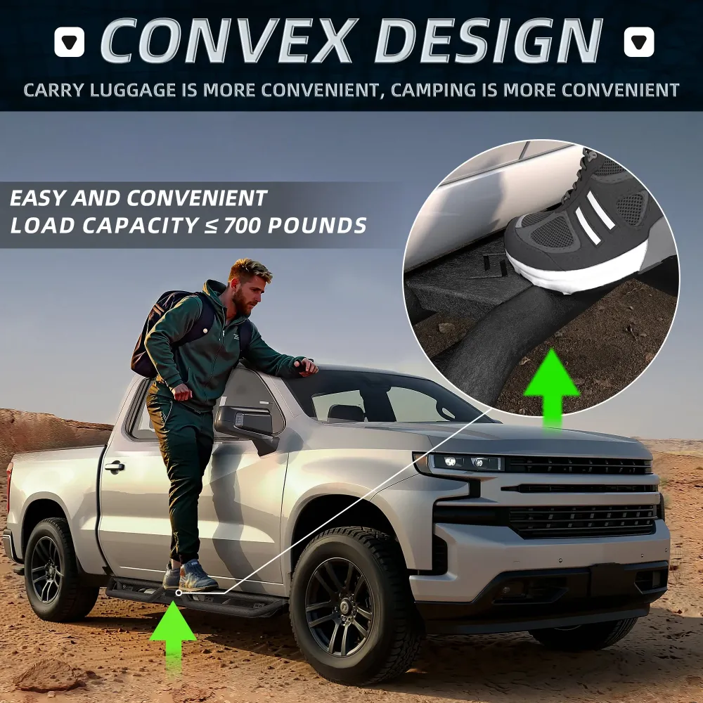 Listwy do biegania Listwy Nerf na lata 2019-2026 Chevy Silverado GMC Sierra 1500 Crew Cab