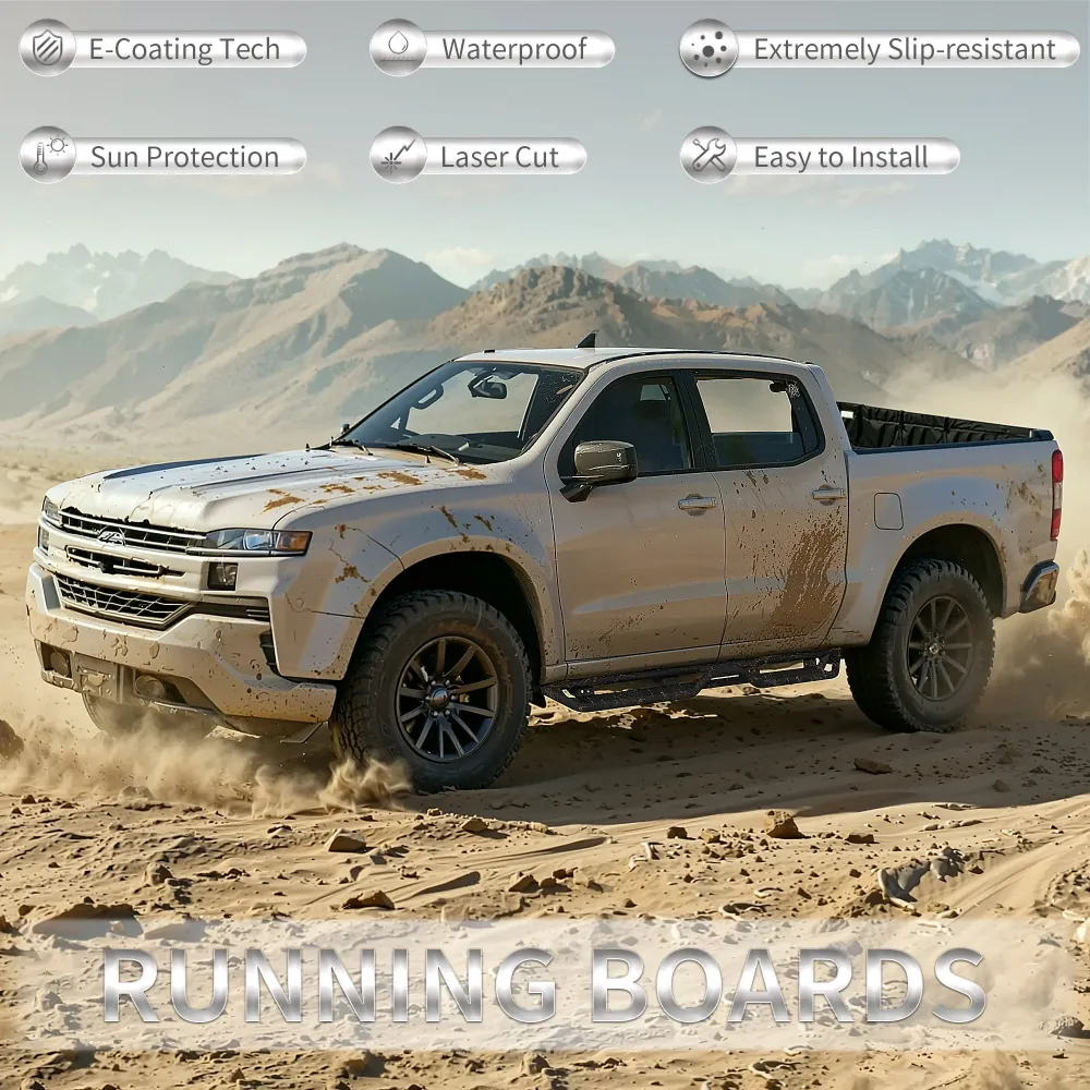 Listwy do biegania Listwy Nerf na lata 2019-2026 Chevy Silverado GMC Sierra 1500 Crew Cab
