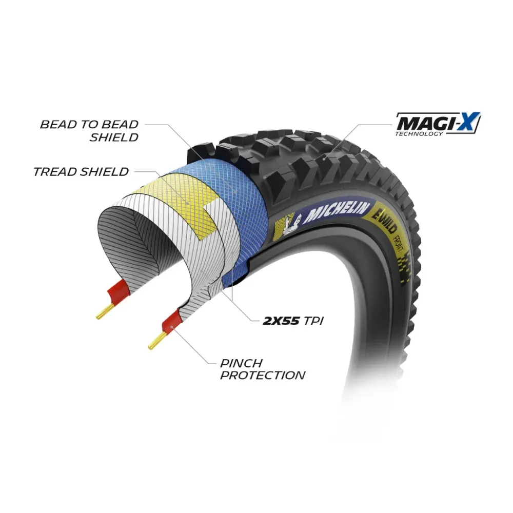 MICHELIN E-WILD FRONT Racing Line 29x2.40 Opona miękka przystosowana do zastosowania bezdętkowego