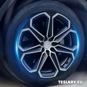 MODEL TESLI Y 19" UNIQUE S14 PEŁNE POKRYCIA PIASTY KOŁ CZARNO-SREBRNE