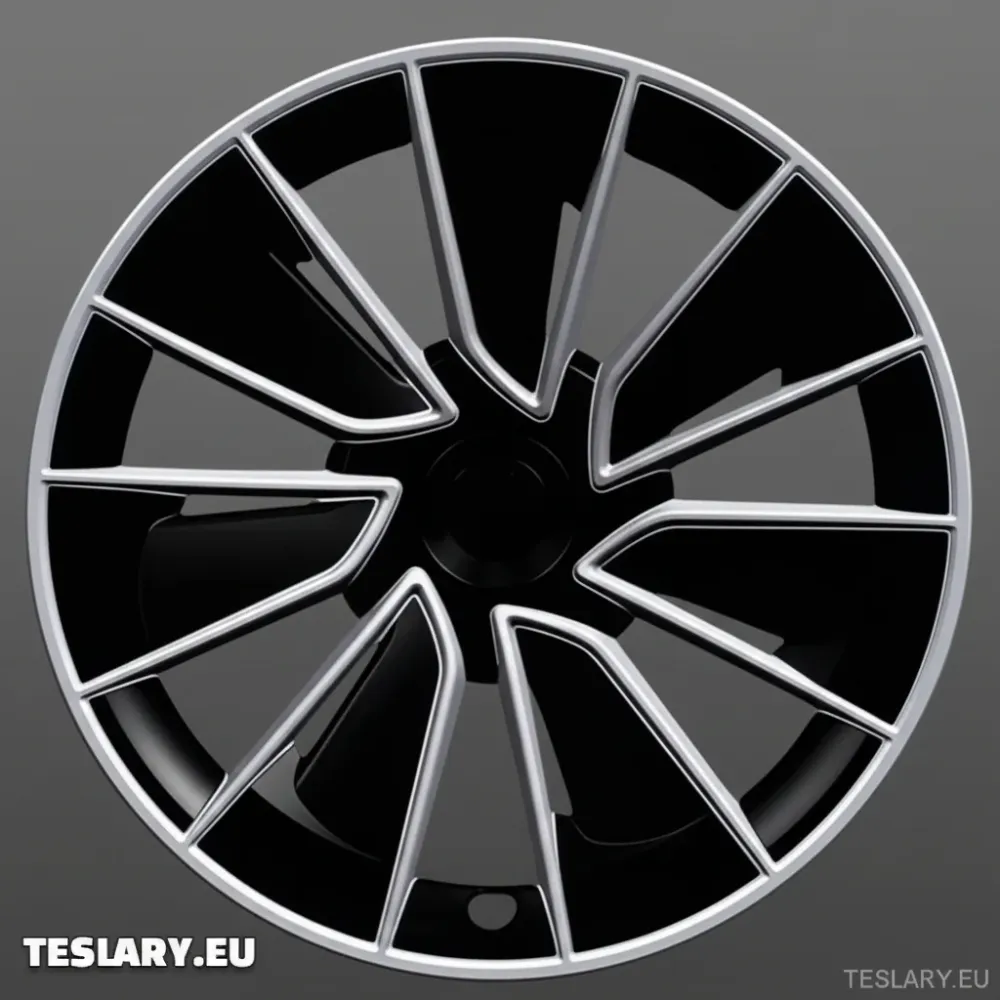 MODEL TESLI Y 19" UNIQUE S15 PEŁNE POKRYCIA PIASTY KOŁ CZARNO-SREBRNE