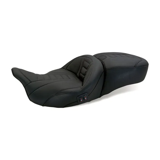 Mustang Super Touring Deluxe 2-Up Seat z ogrzewaniem dla Harley