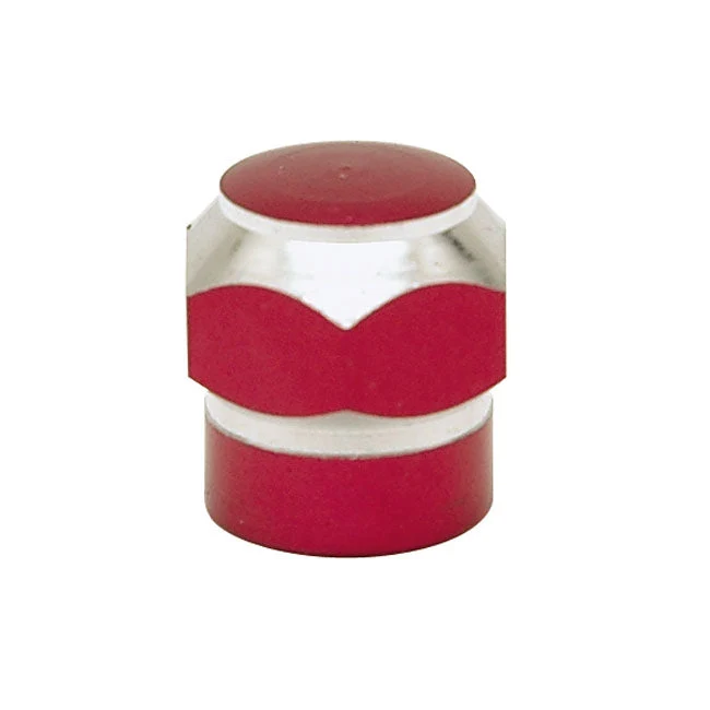 Nakrętki na trzpienie zaworów Trik Tropz Alloy Twotone Hex Red