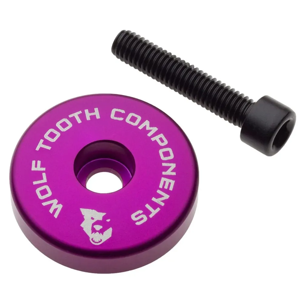 Nasadka na mostek WOLF TOOTH ze zintegrowanym dystansem 5 mm 1"1/8 fioletowy