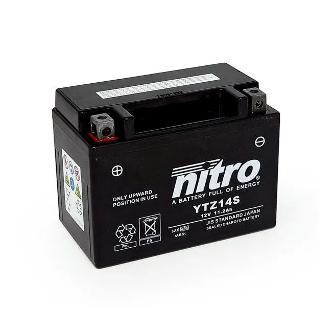 Nitro Uszczelniony akumulator motocyklowy YTZ14S AGM 11,2 Ah