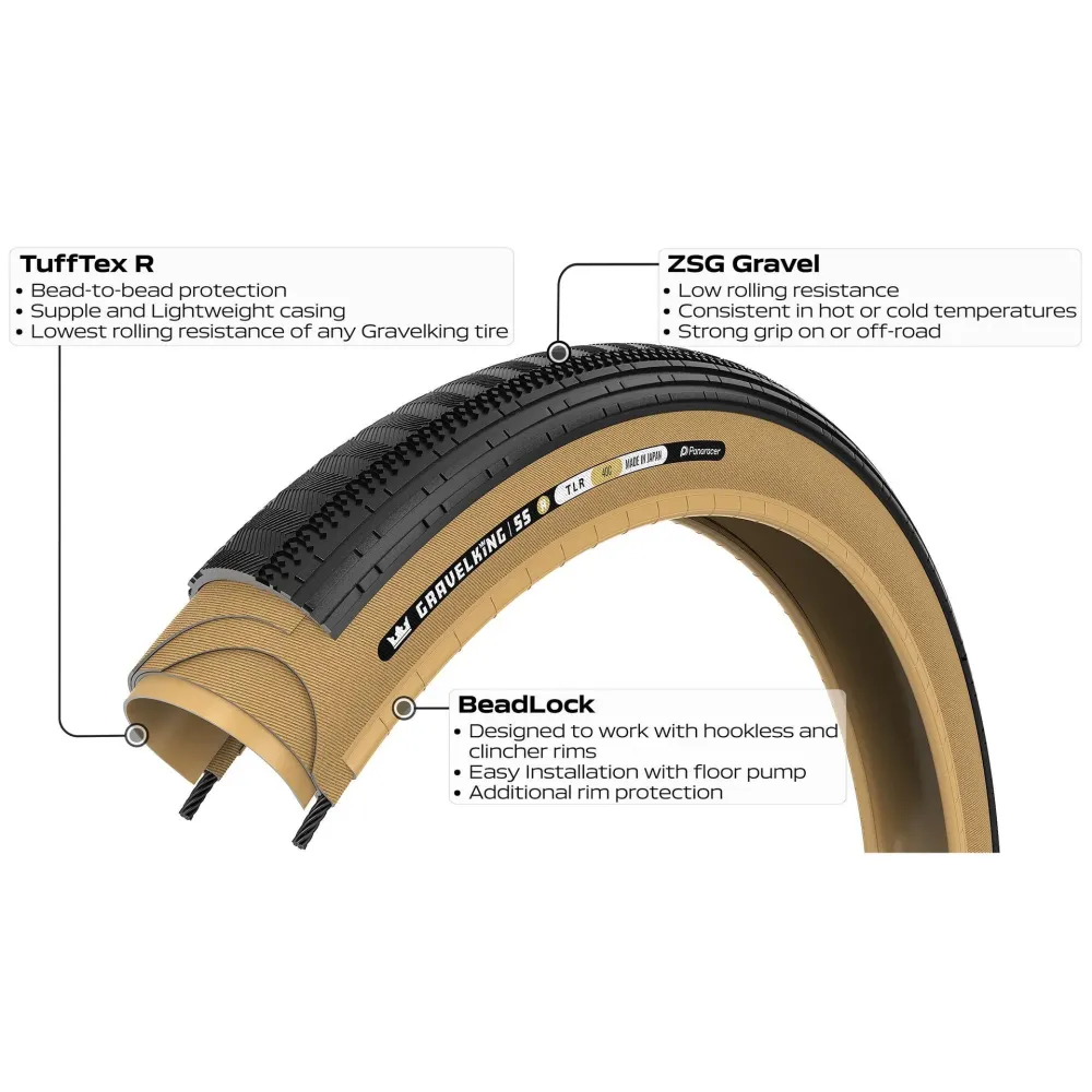 Opona PANARACER GRAVELKING SEMISLICK R-LINE TLR 700x40c Tubeless Ready Beige